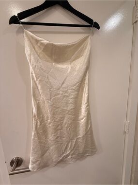 Double Zero Cream Satin Slip Dress